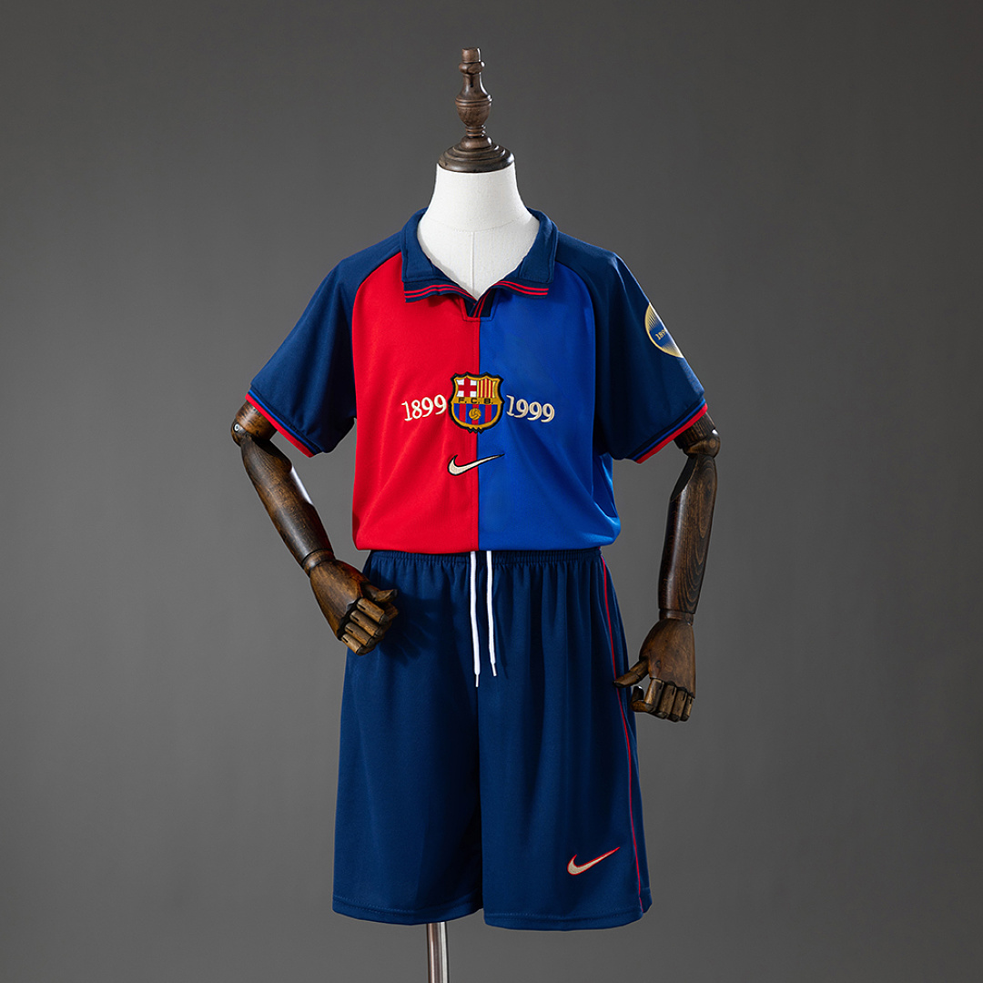 Barcelona 100th Anniversary Retro Kids Kit Jersey Size 16-28 3