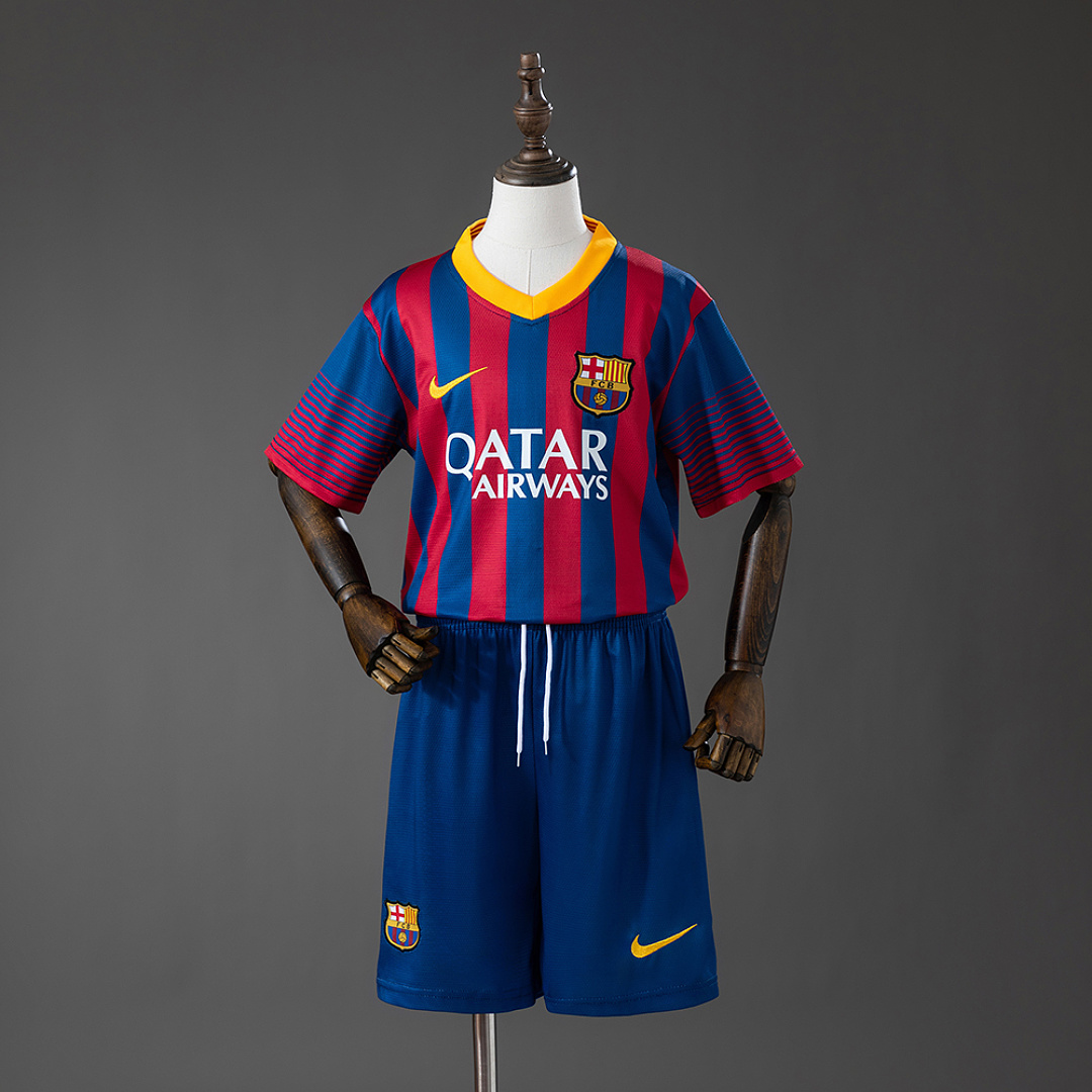 Barcelona 13/14 Home Retro Kids Kit Jersey Size 16-28 3