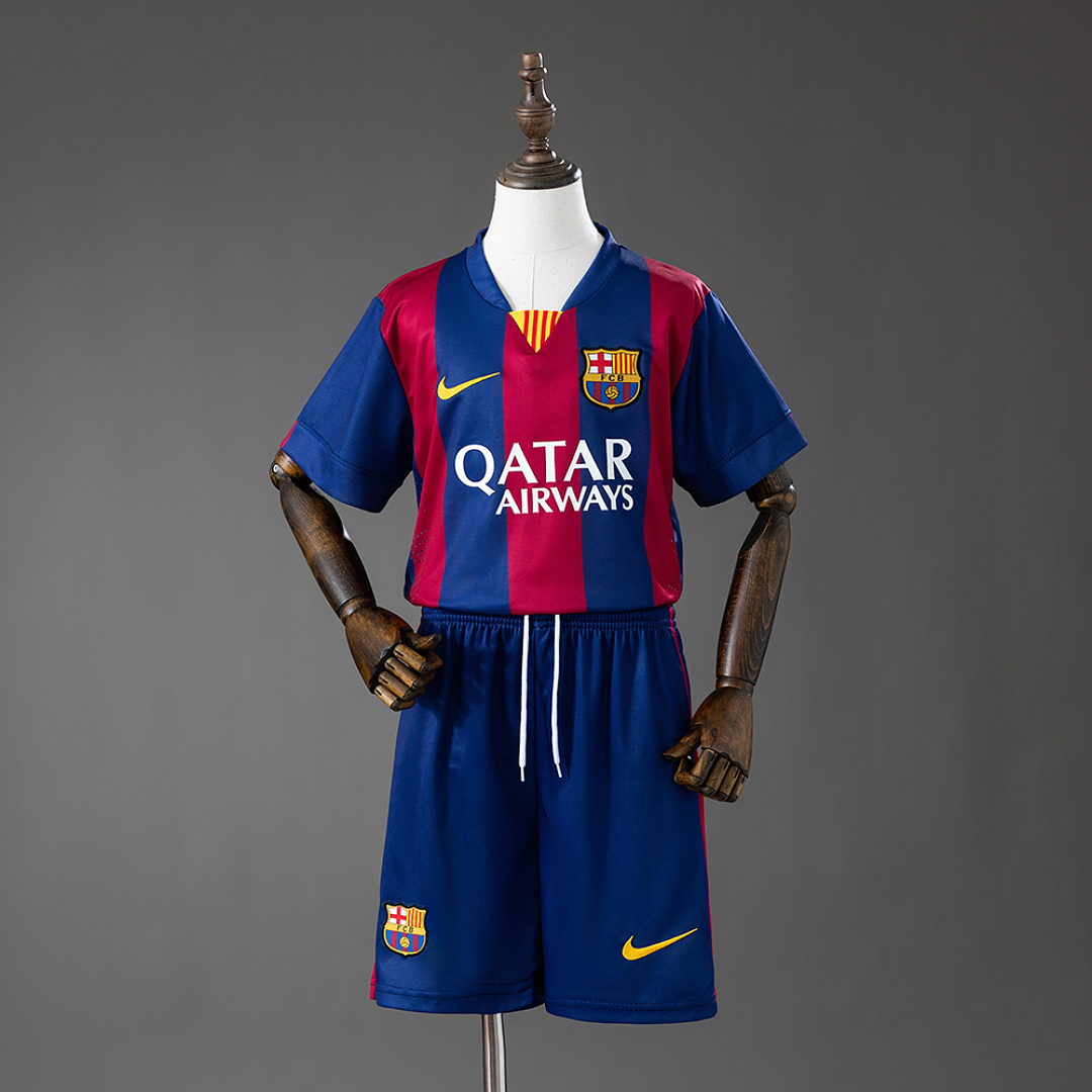 Barcelona 14/15 Home Retro Kids Kit Jersey Size 16-28 3