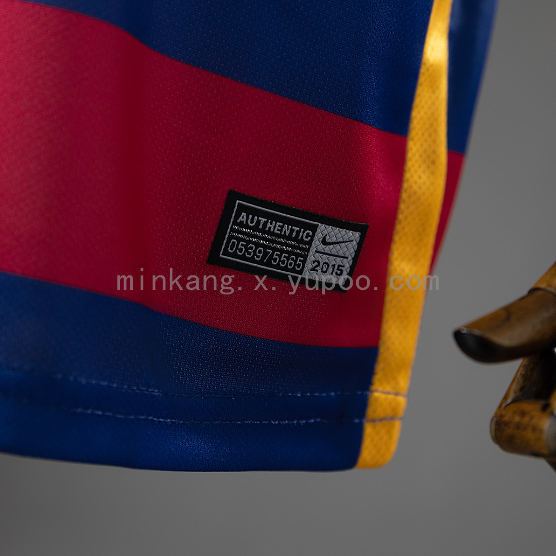 Barcelona 15/16 Home Retro Kids Kit Jersey Size 16-28 12