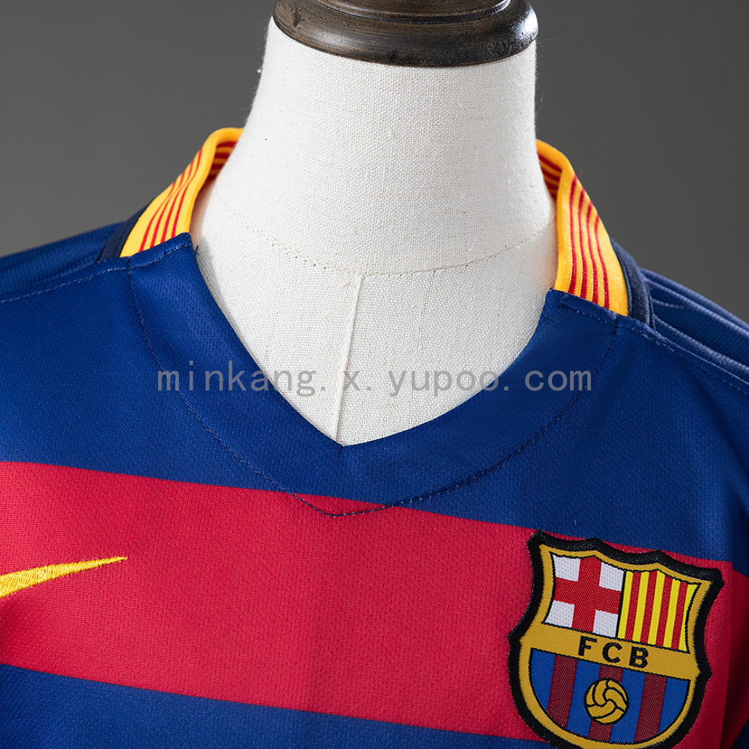 Barcelona 15/16 Home Retro Kids Kit Jersey Size 16-28 10