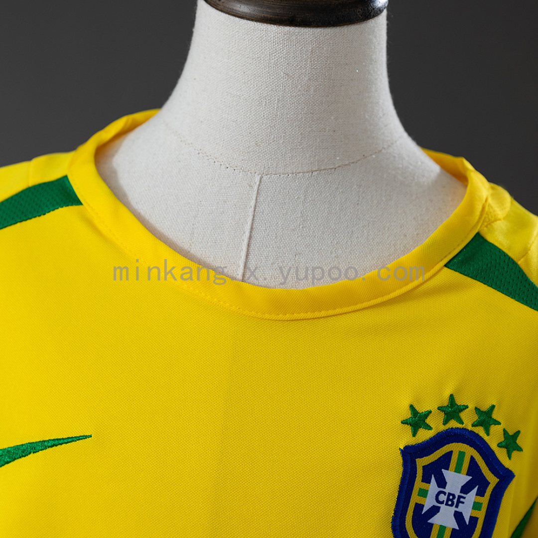Brazil 2002 Home Retro Kids Kit Jersey SIZE 16-28 9