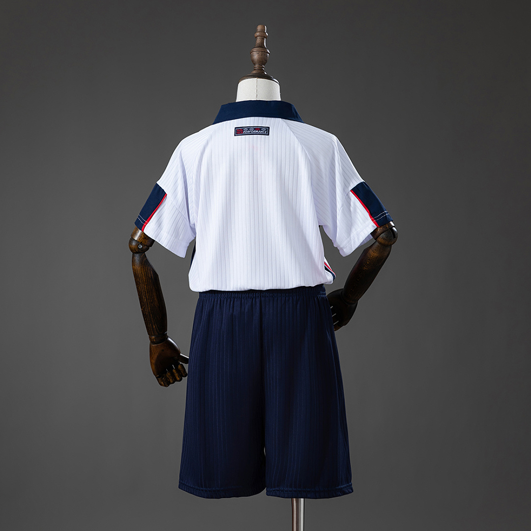 England 1998 Home Retro Kids Kit Jersey SIZE 16-28 2
