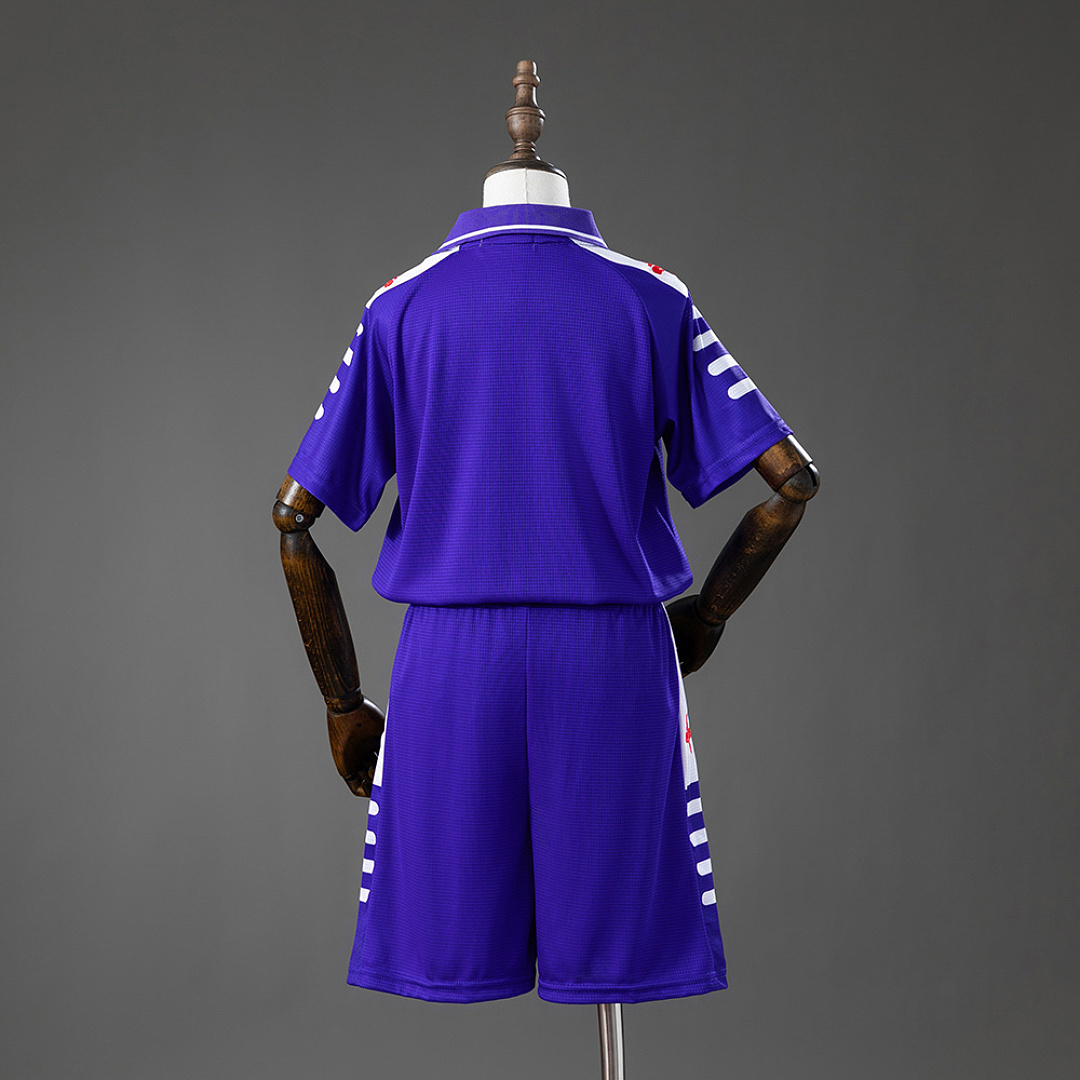 Fiorentina 98/99 Home Retro Kids Kit Jersey Size 16-28 3