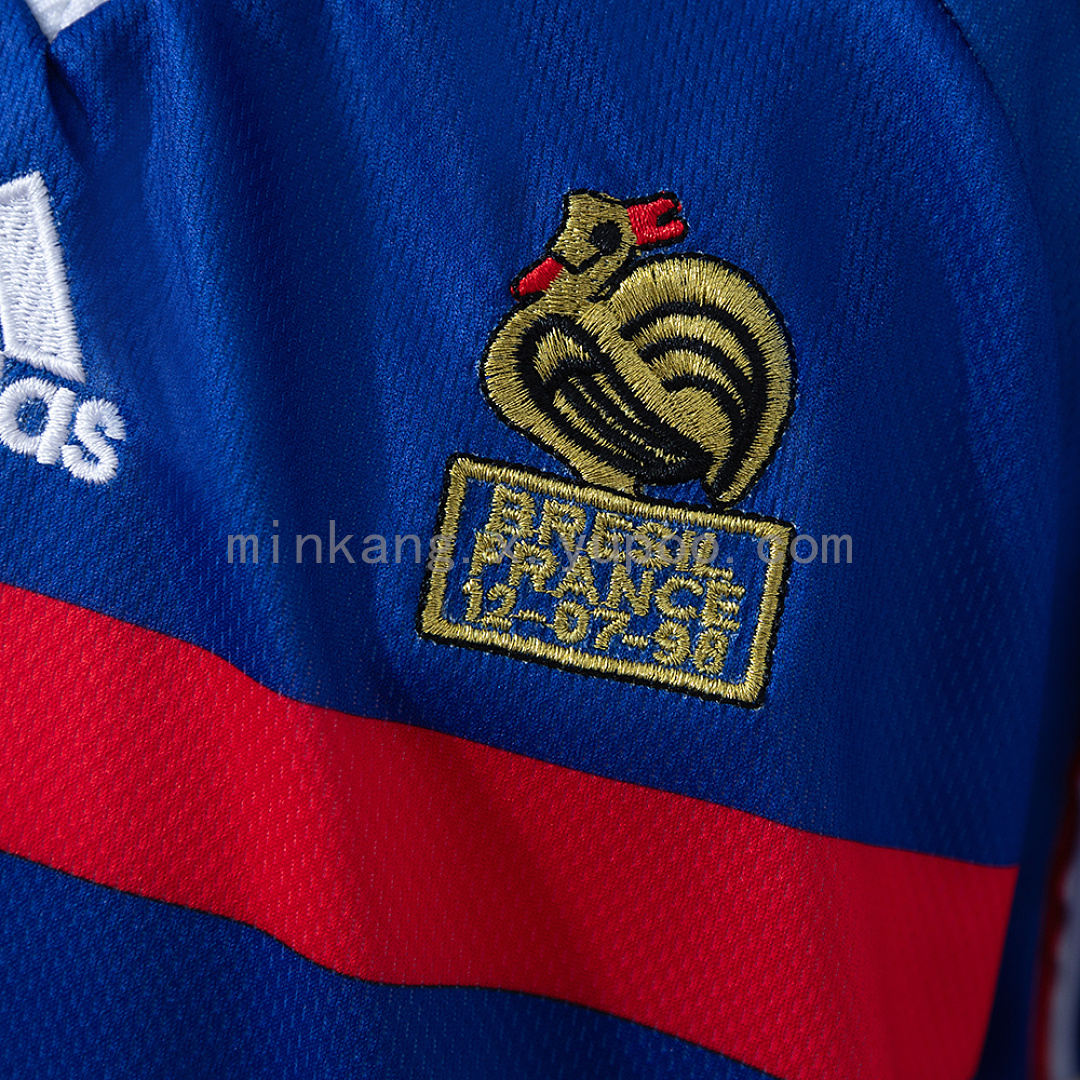 France 1998 Home Retro Kids Kit Jersey Size 16-28 8