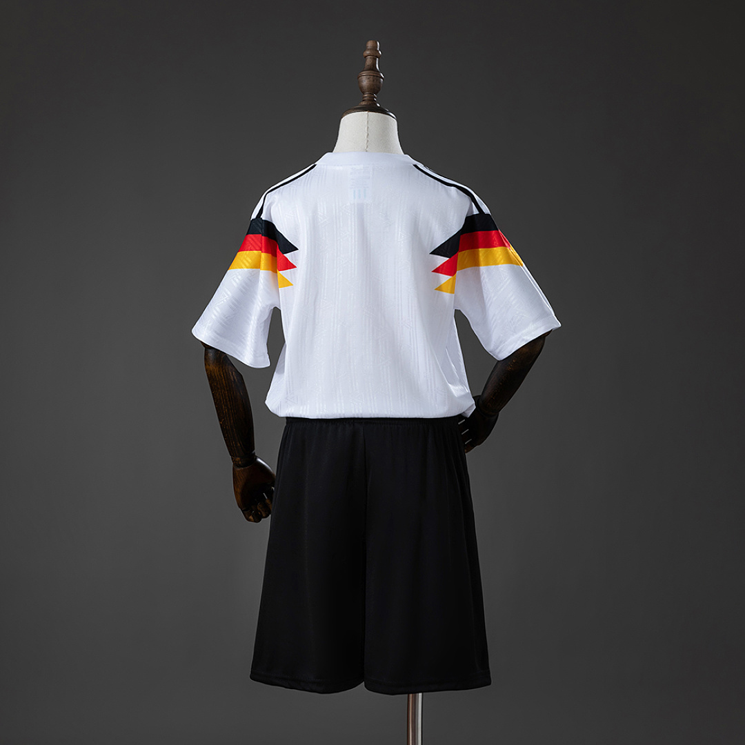 Germany 1990 Home Retro Kids Kit Jersey Size 16-28 2