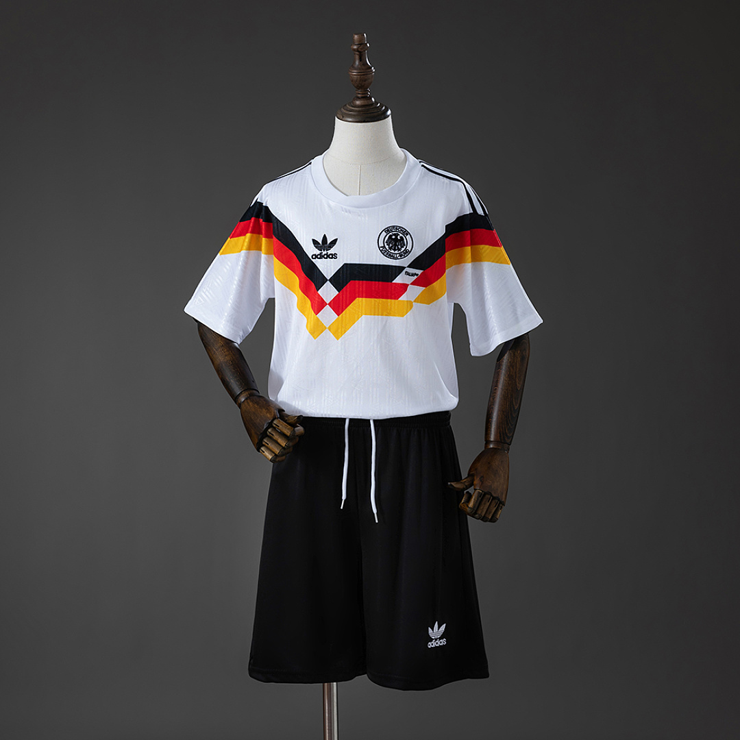 Germany 1990 Home Retro Kids Kit Jersey Size 16-28 3