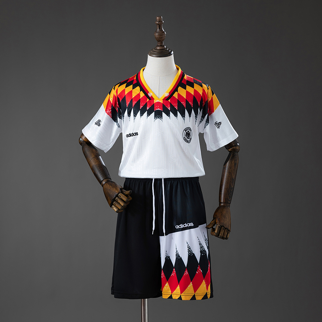 Germany 1994 Home Retro Kids Kit Jersey SIZE 16-28 3