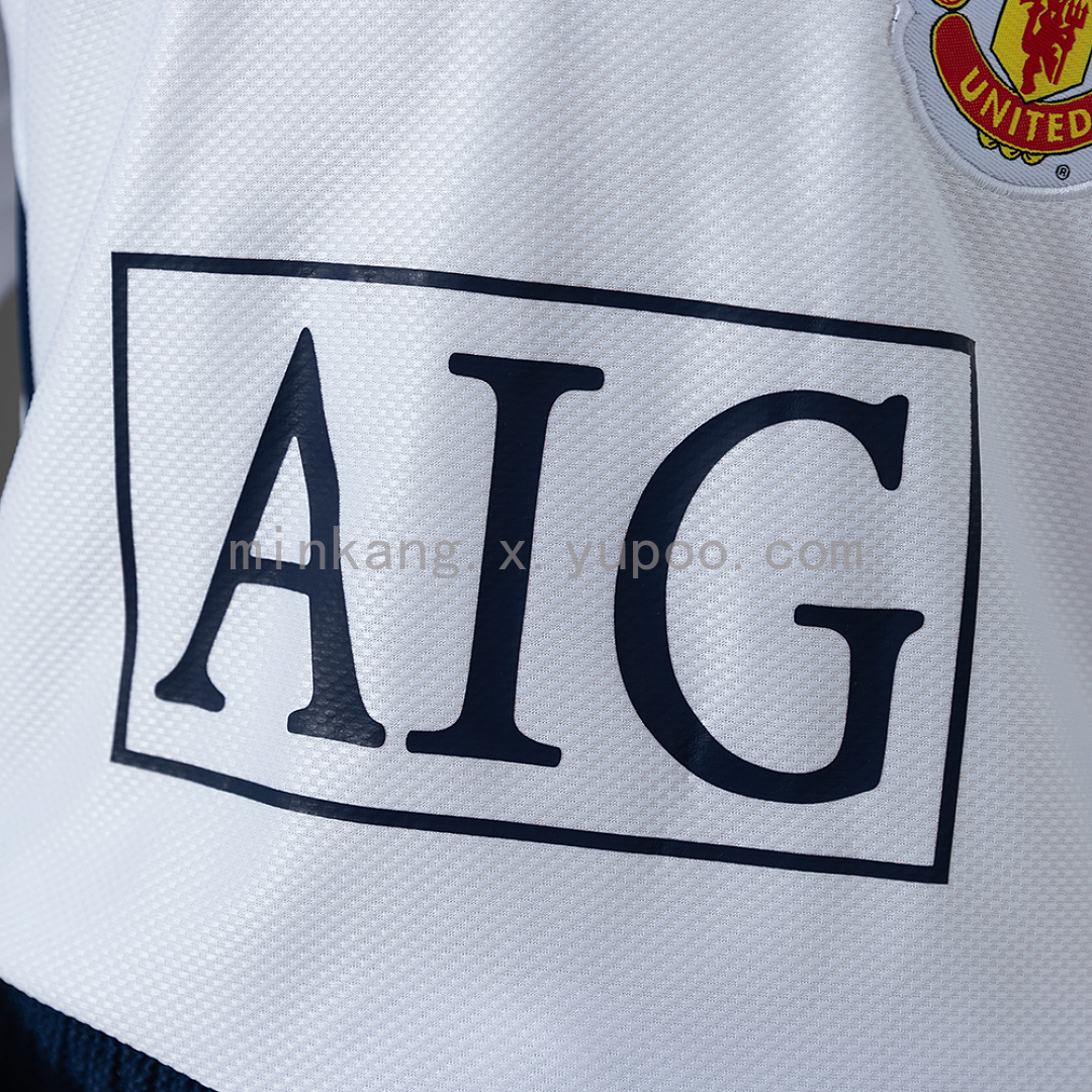M-U 0809 Away (League Edition) Retro Kids Kit Jersey Size 16-2- 9