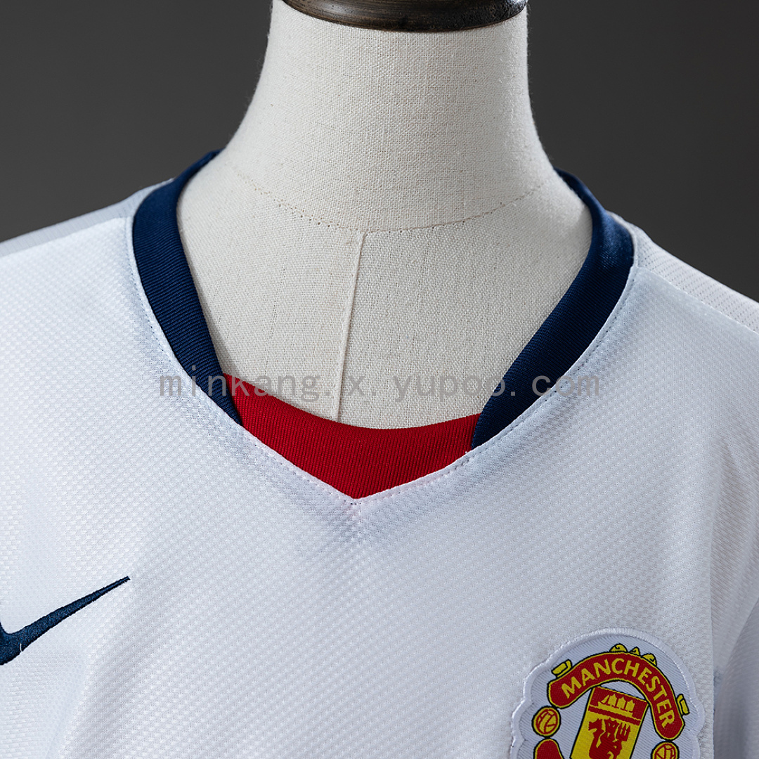 M-U 0809 Away (League Edition) Retro Kids Kit Jersey Size 16-2- 10