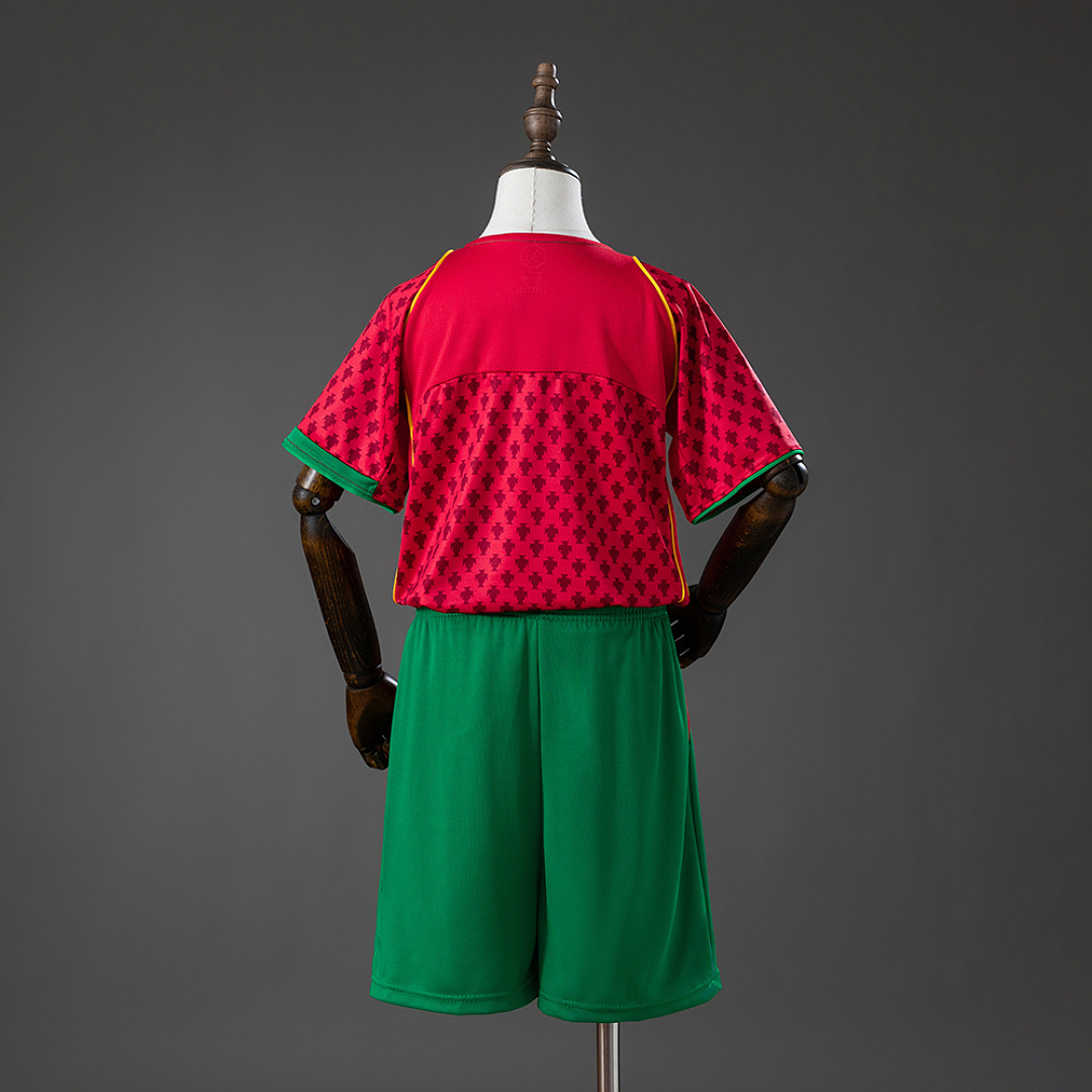 Portugal 2004 Home Retro Kids Kit Jersey Size 16-28 2