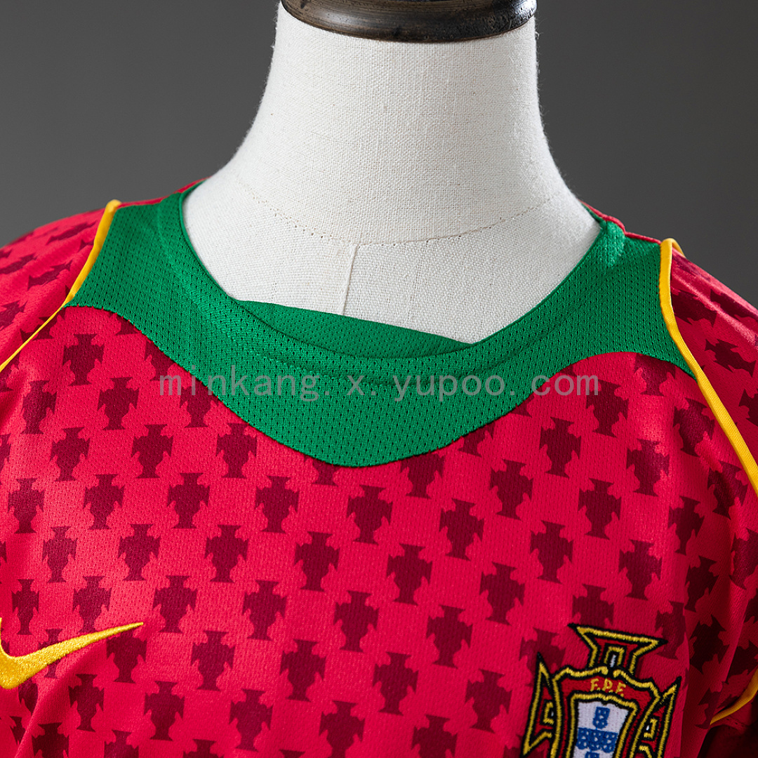Portugal 2004 Home Retro Kids Kit Jersey Size 16-28 9