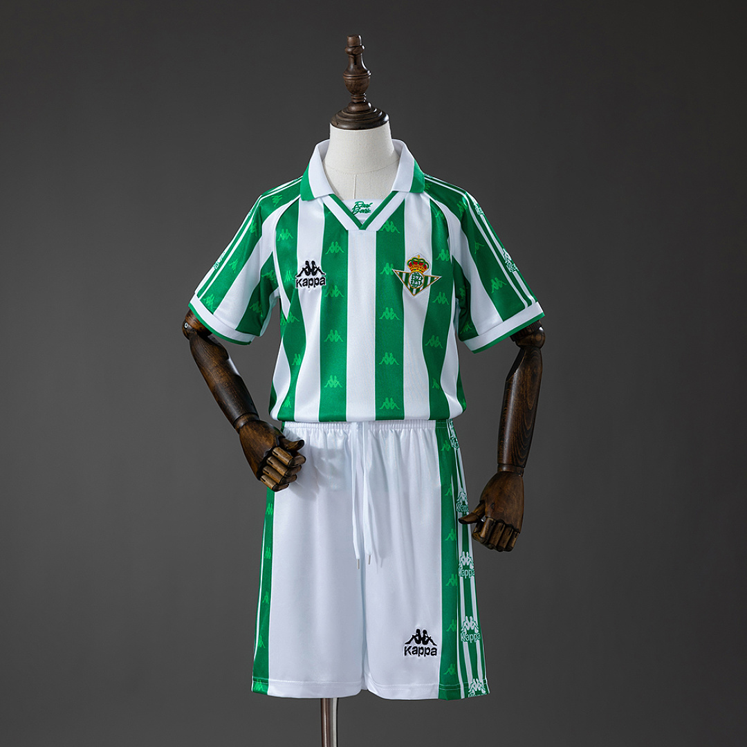 Real Betis 95/97 Home Retro Kids Kit Jersey SIZE 16-28 2