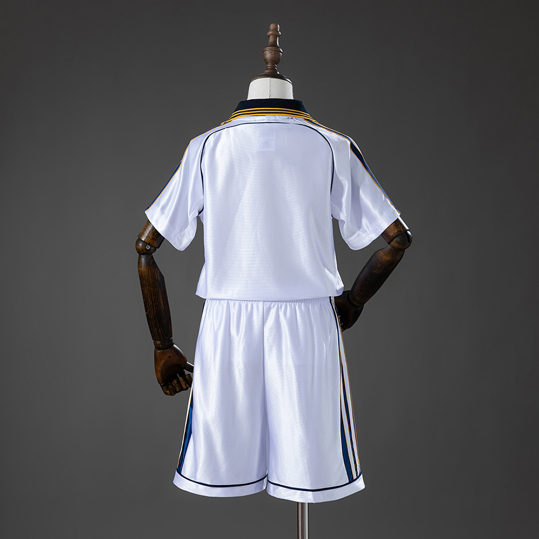Real Madrid 98/00 Home Retro Kids Kit Jersey SIZE 16-28 2