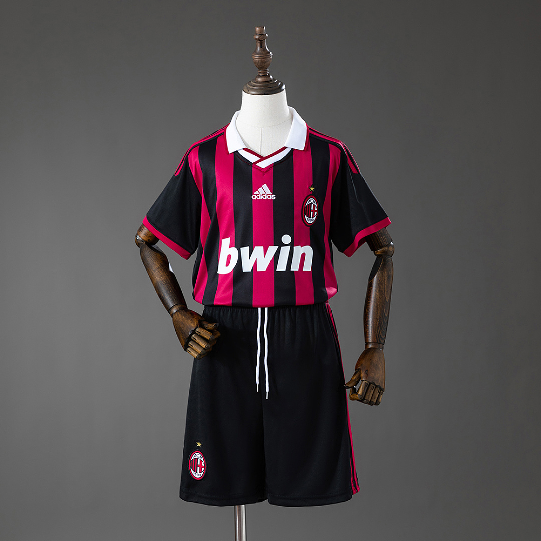 AC Milan 09/10 Home Retro Kids Kit Jersey Size 16-28