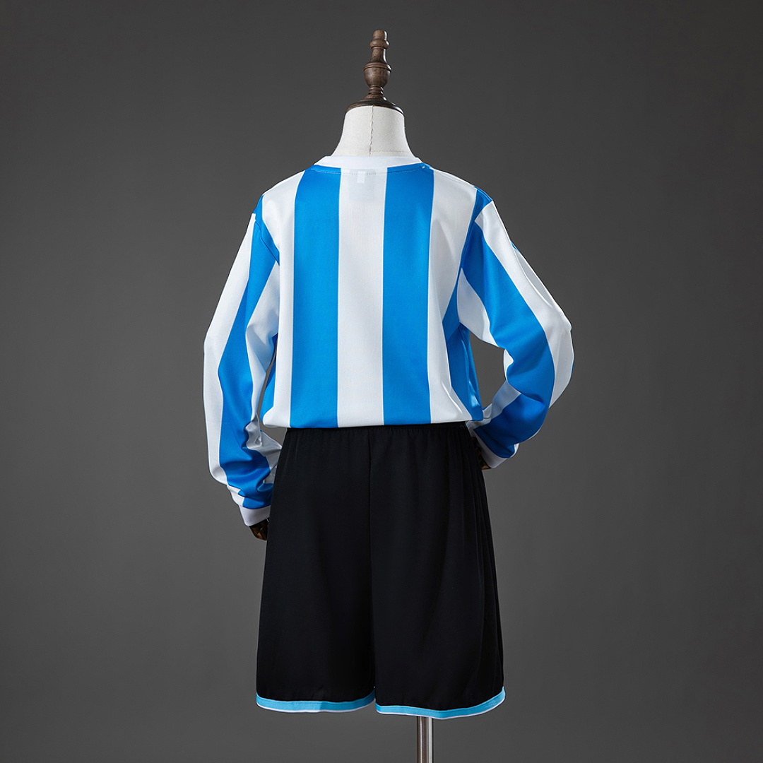 Argentina 1998 Home Retro Long-Sleeved Kids Kit Jersey Size 16-28 2