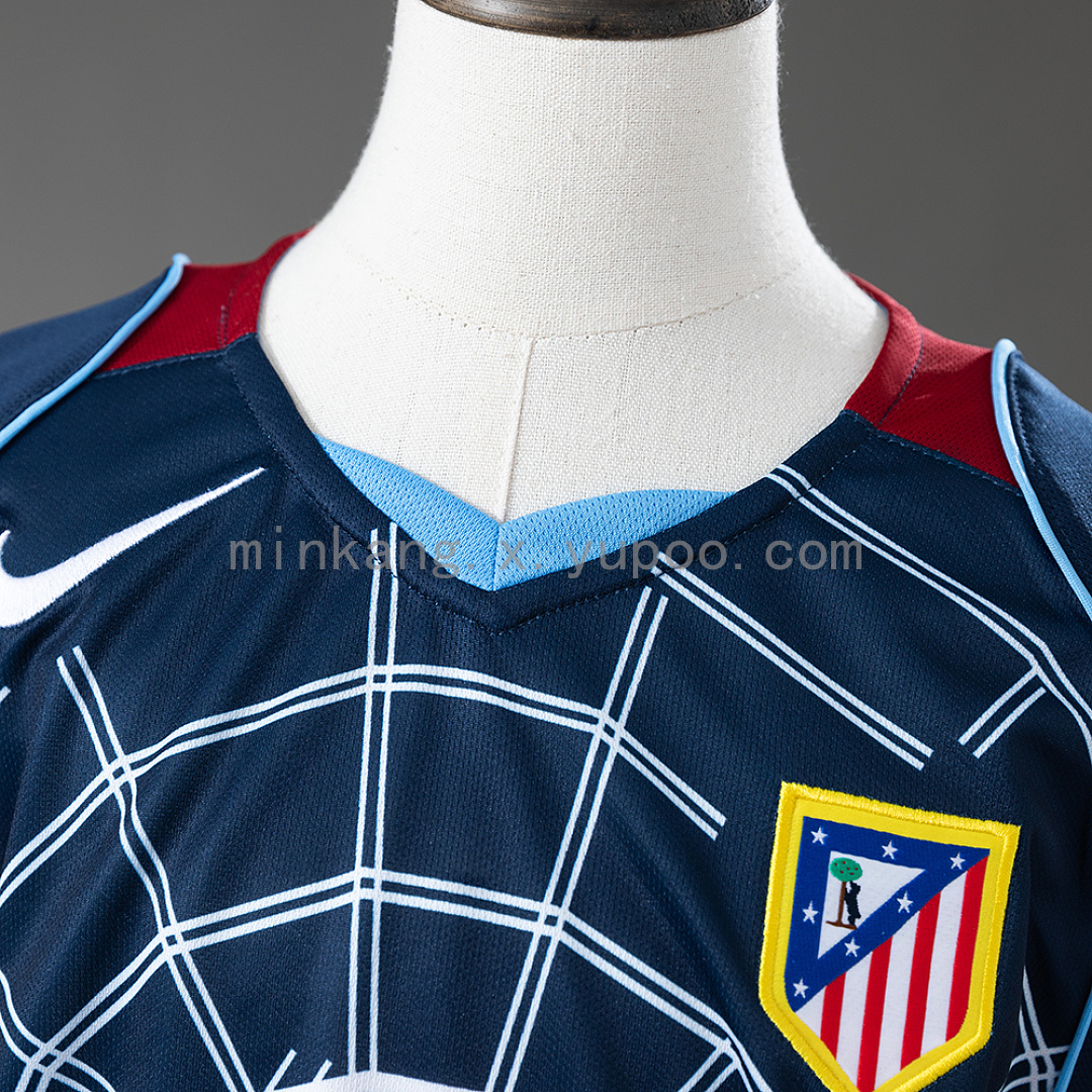 Atletico Madrid 04/05 Away Retro Long-Sleeve Kids Kit Jersey SIZE 16-28 10