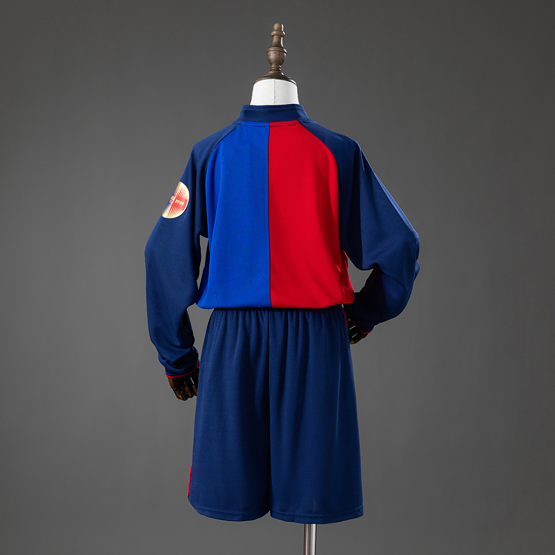 Barcelona 100th Anniversary Retro Long-Sleeve Kids Kit Jersey Size 16-28 2