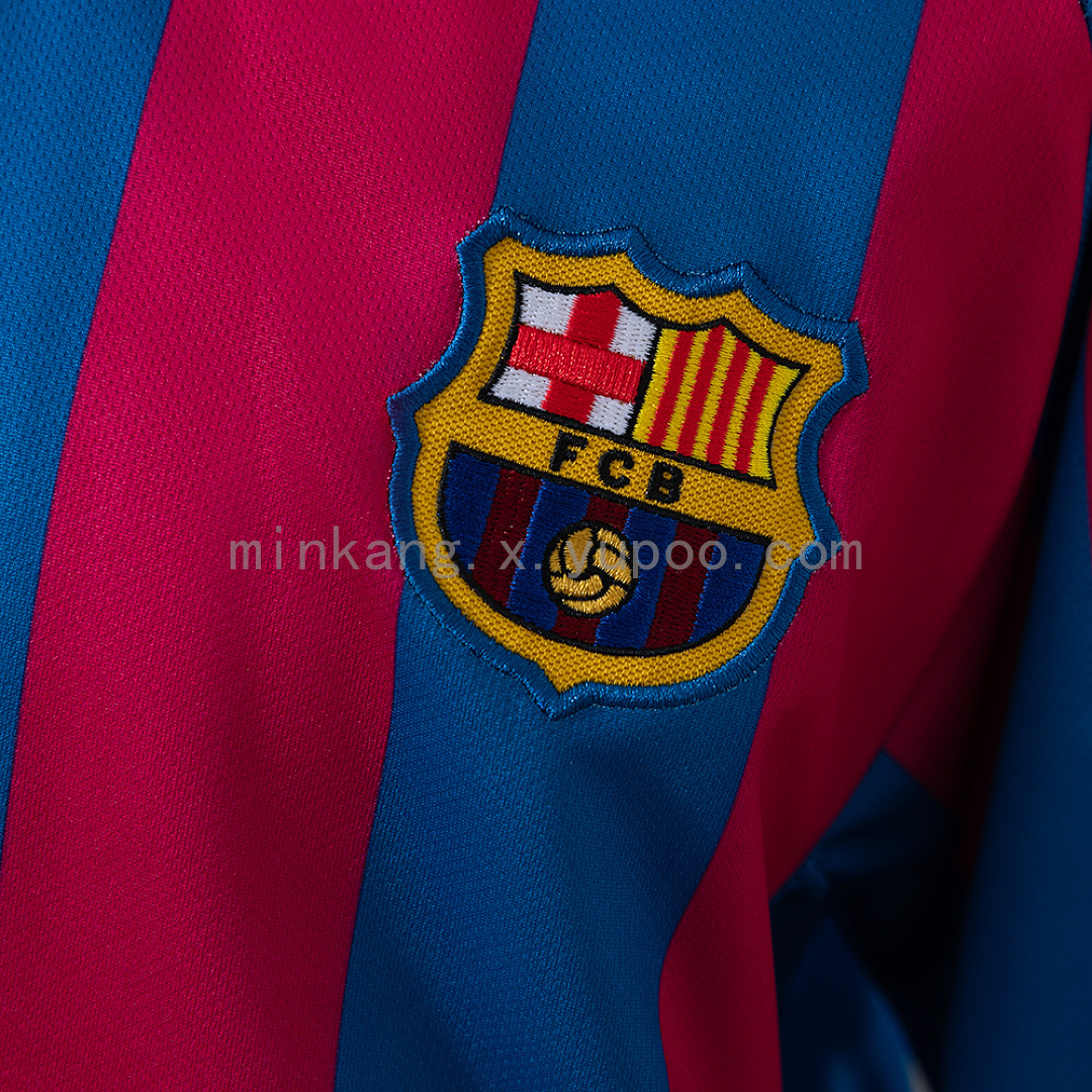 Barcelona 05/06 Home (UEFA Champions League) Retro Long Sleeve Kids Kit Jersey SIZE 16-28 8