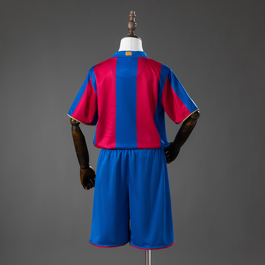 Barcelona 07/08 Home Retro Kids Kit Jersey Size 16-28 2