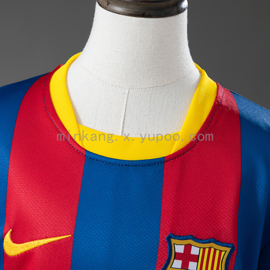 Barcelona 10/11 Home Retro Kids Kit Jersey Size 16-28 10
