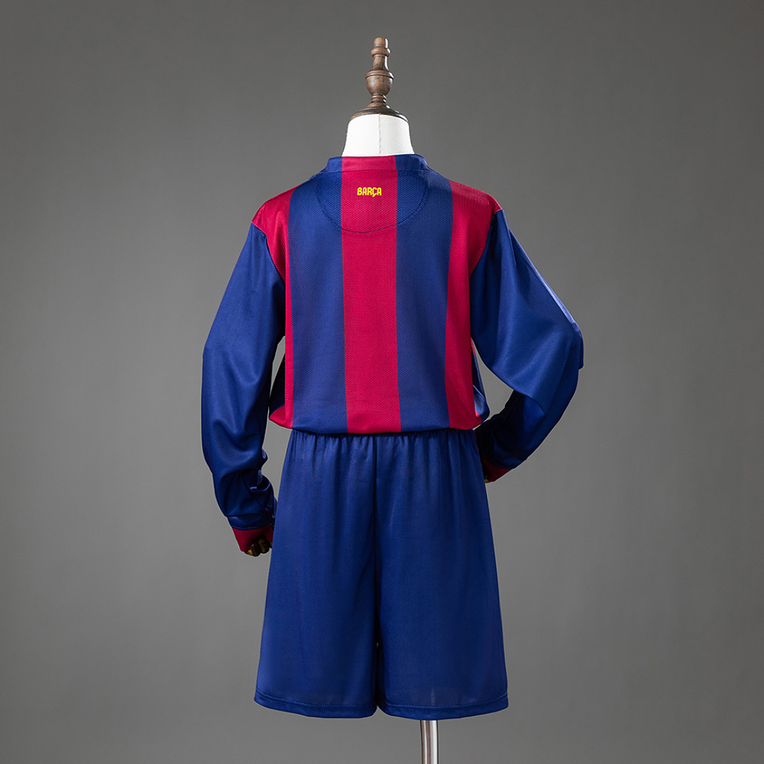 Barcelona 14/15 Home Retro Long-Sleeve Kids Kit Jersey Size 16-28 2