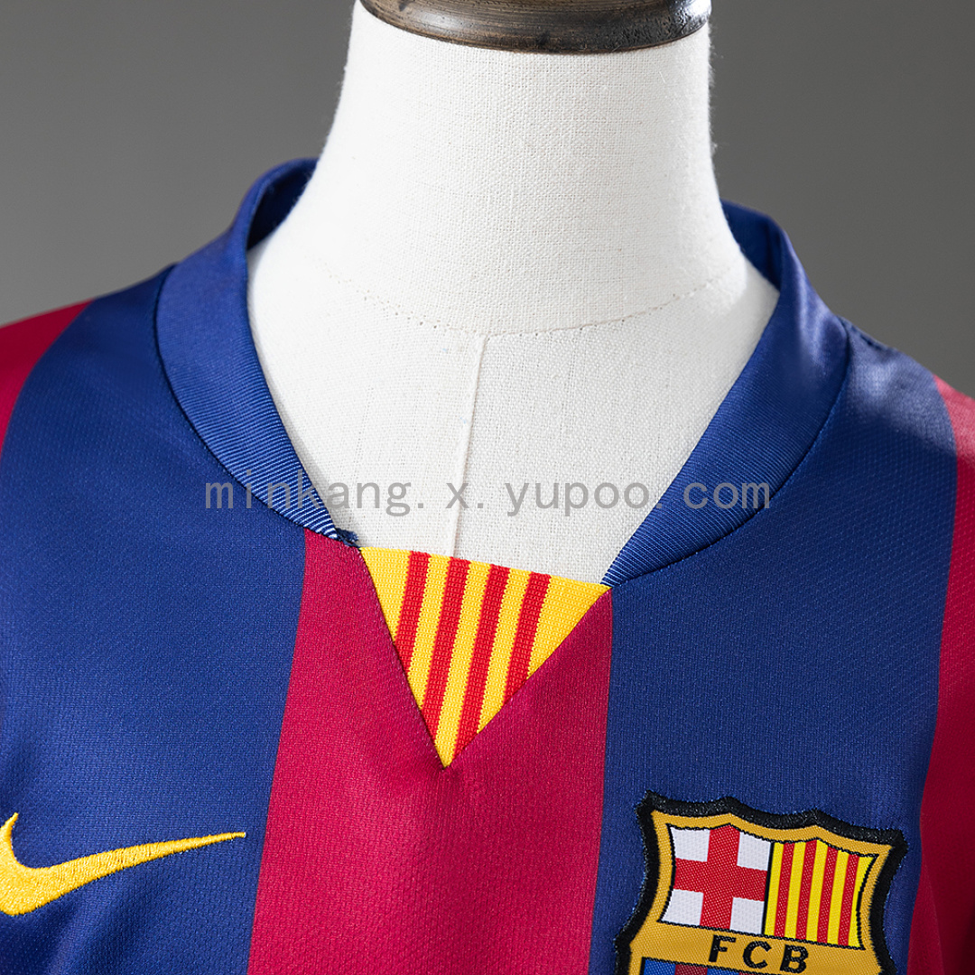 Barcelona 14/15 Home Retro Long-Sleeve Kids Kit Jersey Size 16-28 11