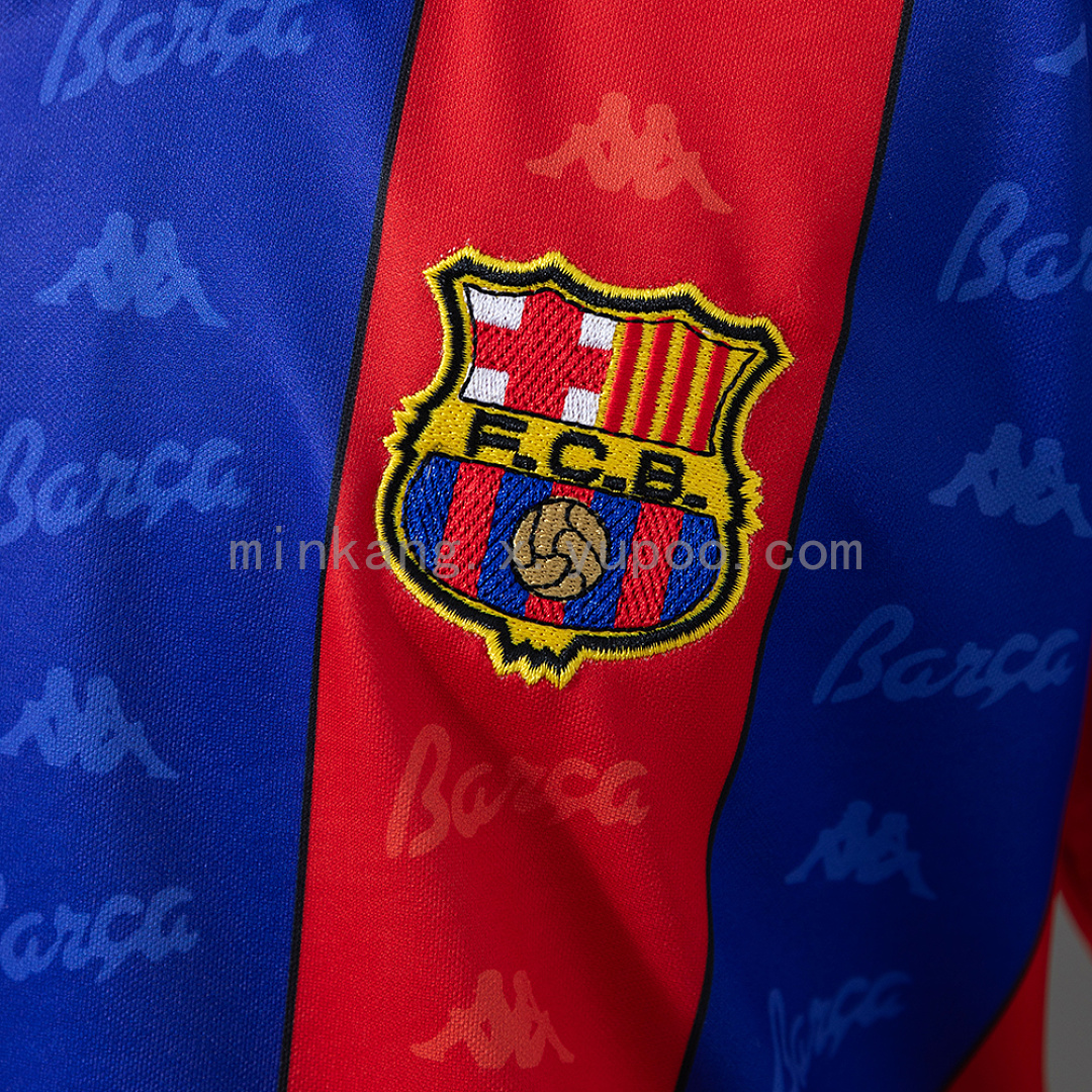 Barcelona 96/97 Home Retro Kids Kit Jersey Size 16-28 8