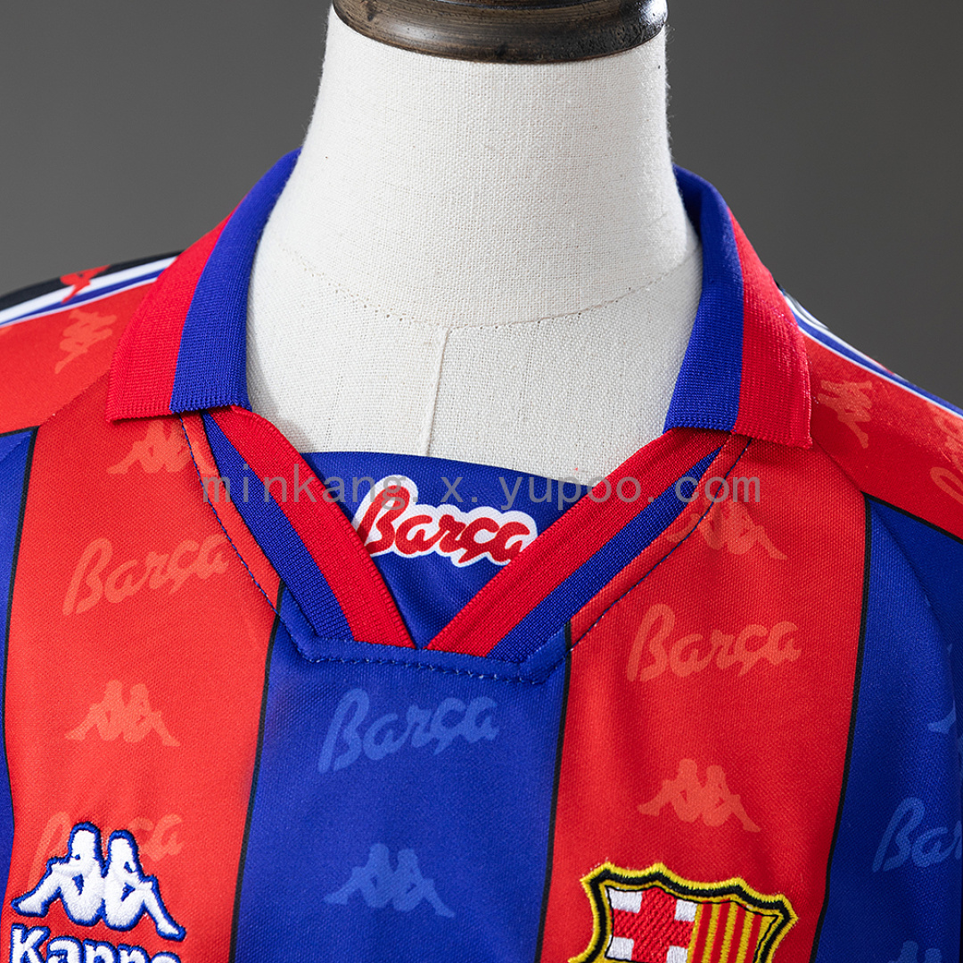 Barcelona 96/97 Home Retro Kids Kit Jersey Size 16-28 9