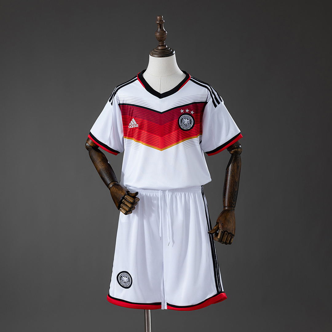 Germany 2014 Home Retro Kids Kit Jersey Size 16-28 3