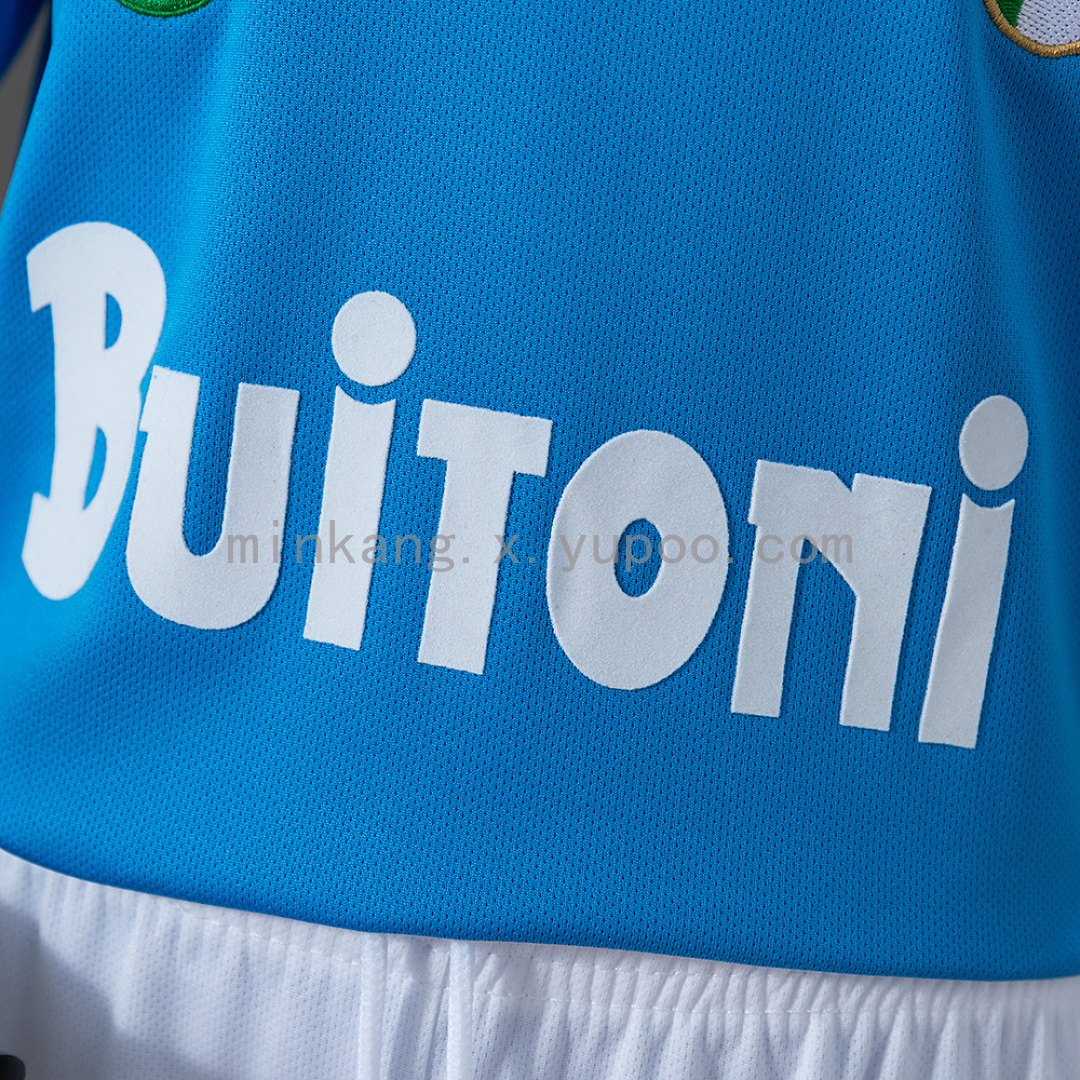 Napoli 87/88 Home Retro Kids Kit Jersey Size 16-28 9