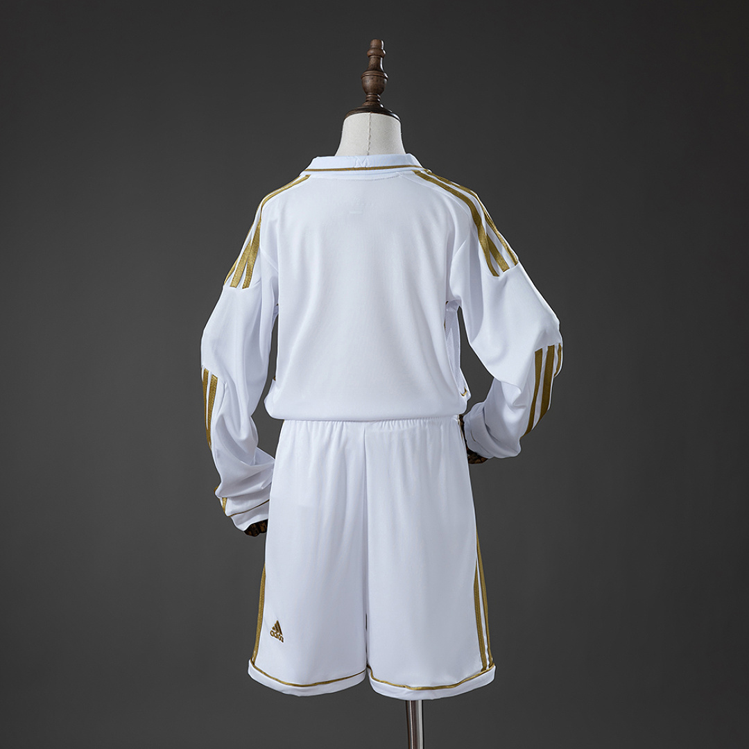 Real Madrid 11/12 Home Retro Long-Sleeve Kids Kit Jersey Size 16-28 2