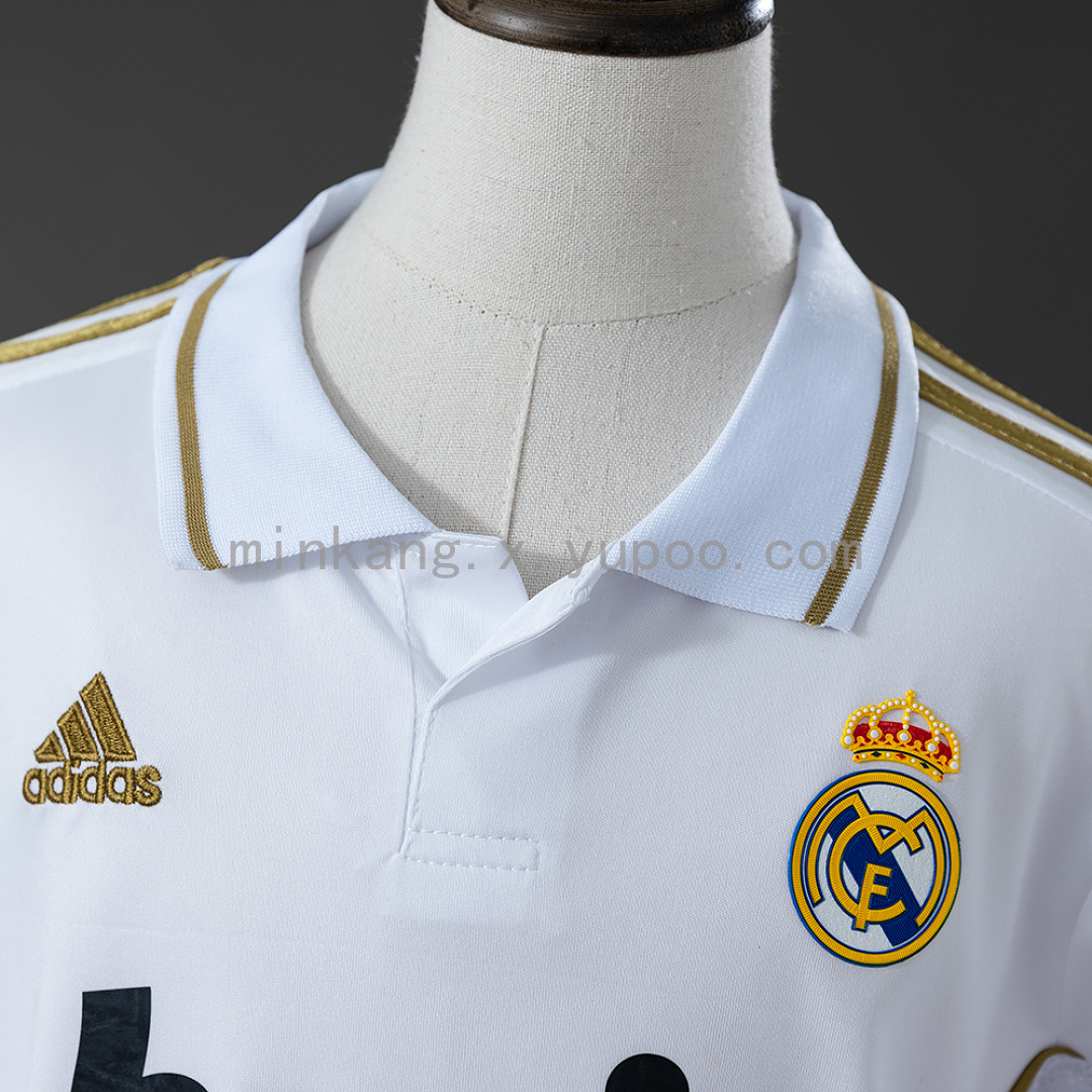 Real Madrid 11/12 Home Retro Long-Sleeve Kids Kit Jersey Size 16-28 10