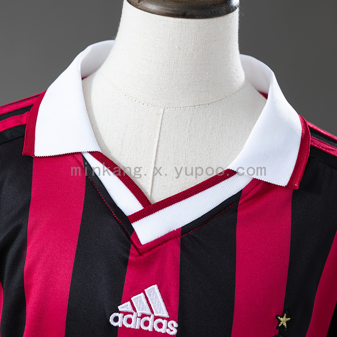 AC Milan 09/10 Home Retro Long Sleeve Kids Kit Jersey SIZE 16-28 11