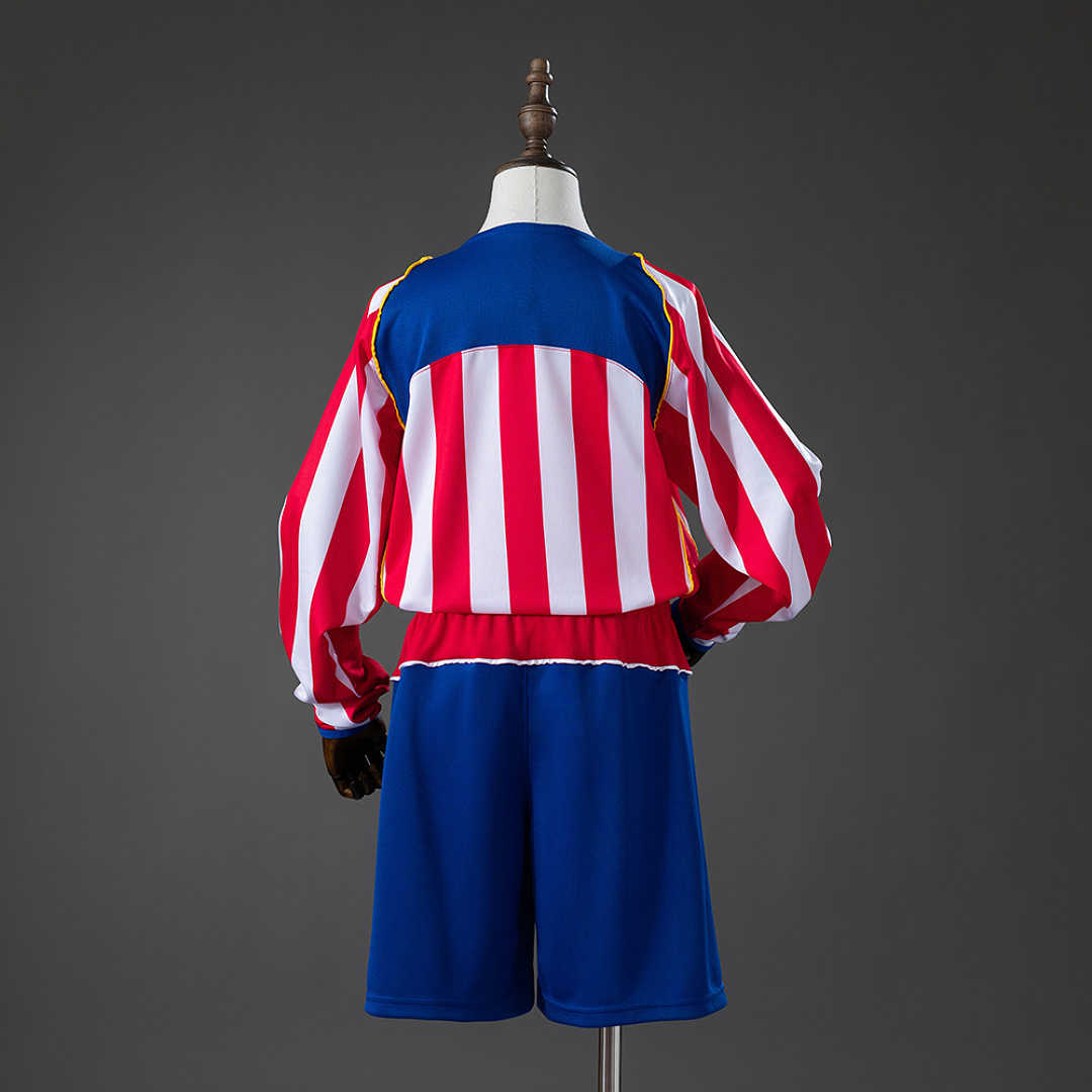 Atletico Madrid 04/05 Home Retro Long Sleeve Kids Kit Jersey SIZE 16-28 2