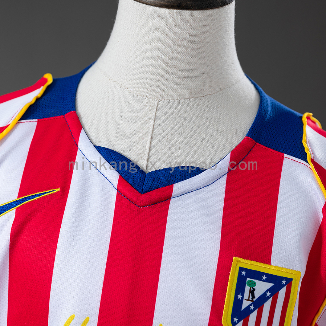 Atletico Madrid 04/05 Home Retro Long Sleeve Kids Kit Jersey SIZE 16-28 10