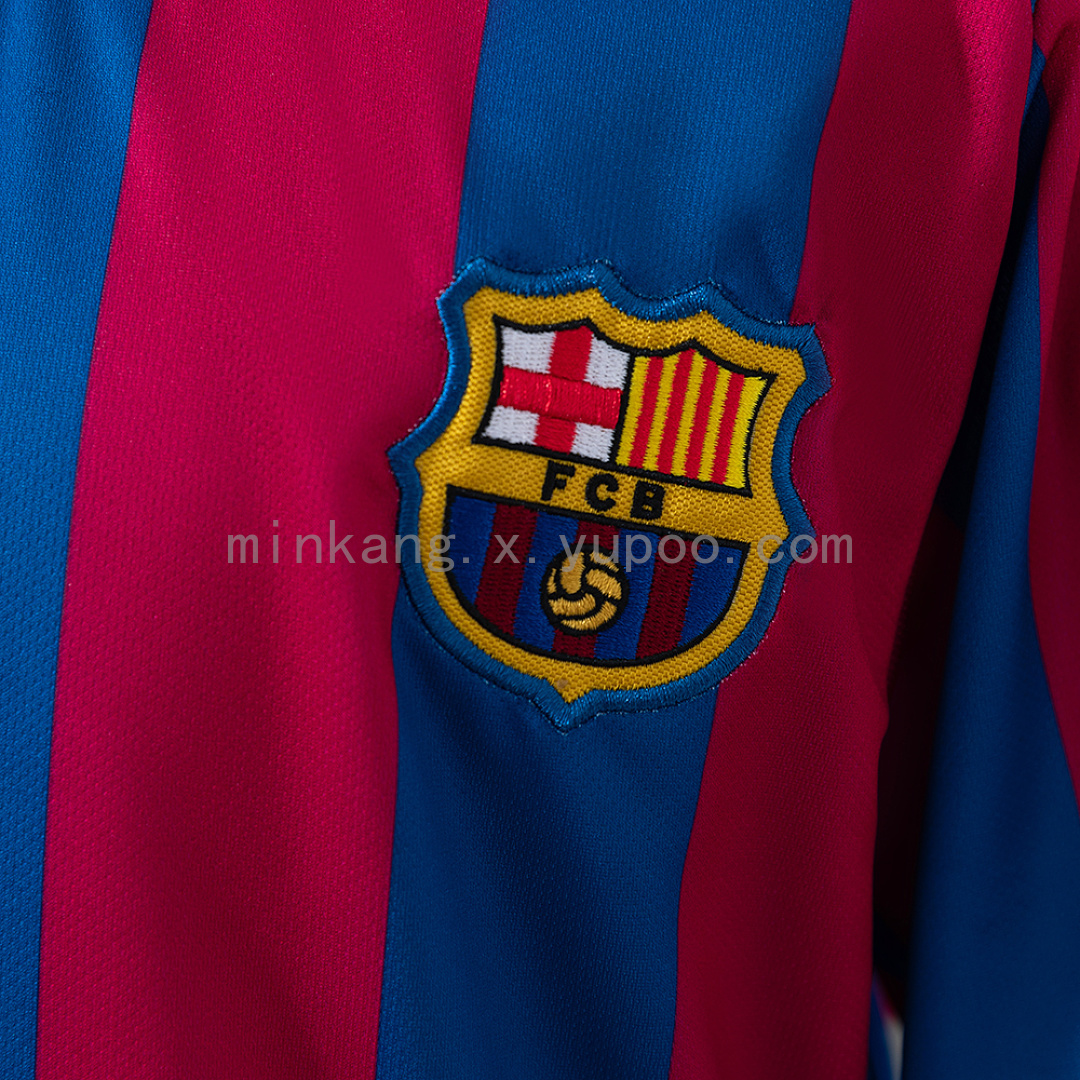 Barcelona 05/06 Home (League Edition) Retro Long Sleeve Kids Kit Jersey SIZE 16-28 8