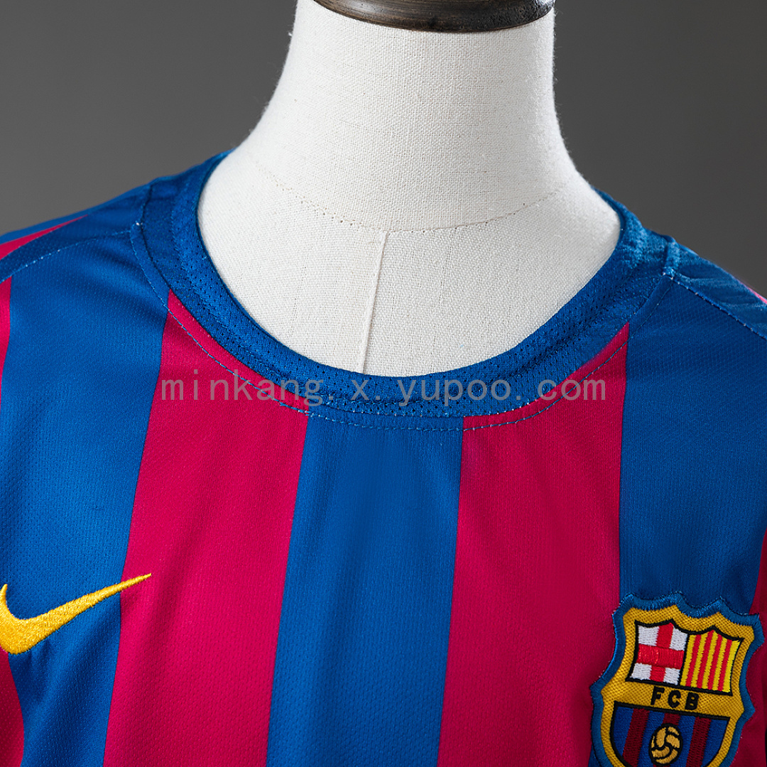 Barcelona 05/06 Home (League Edition) Retro Long Sleeve Kids Kit Jersey SIZE 16-28 9