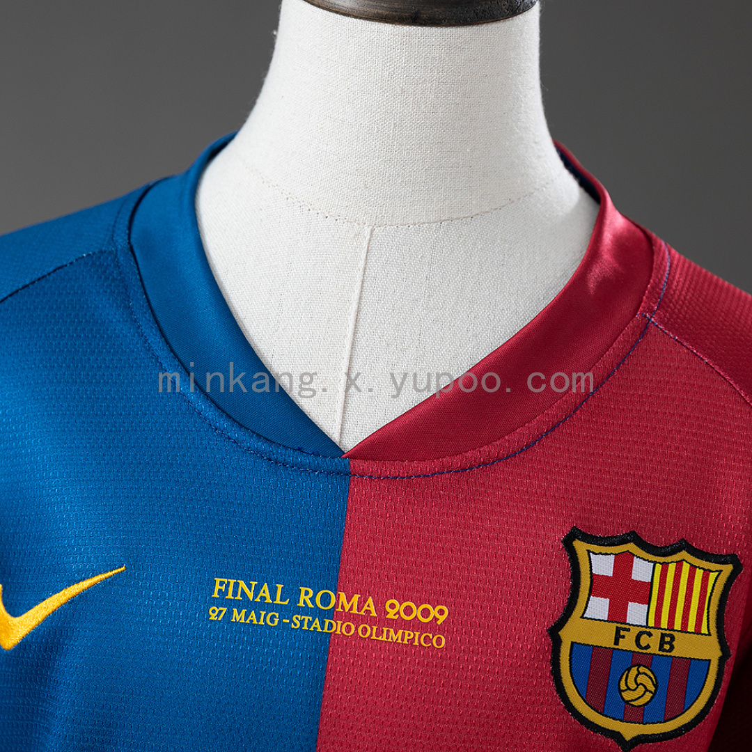 Barcelona 08/09 Home Retro Long Sleeve Kids Kit Jersey SIZE 16-28 11