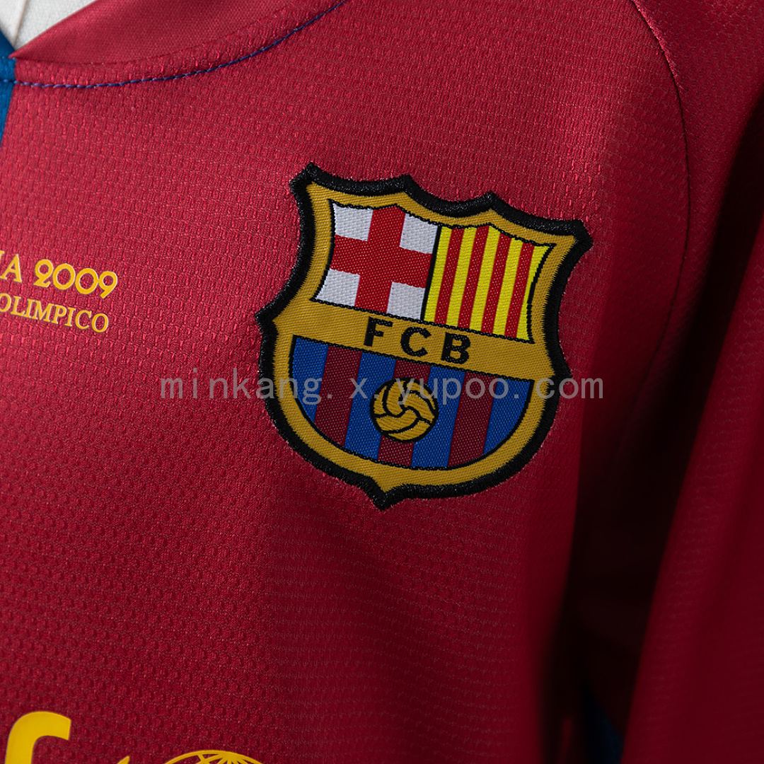 Barcelona 08/09 Home Retro Long Sleeve Kids Kit Jersey SIZE 16-28 8