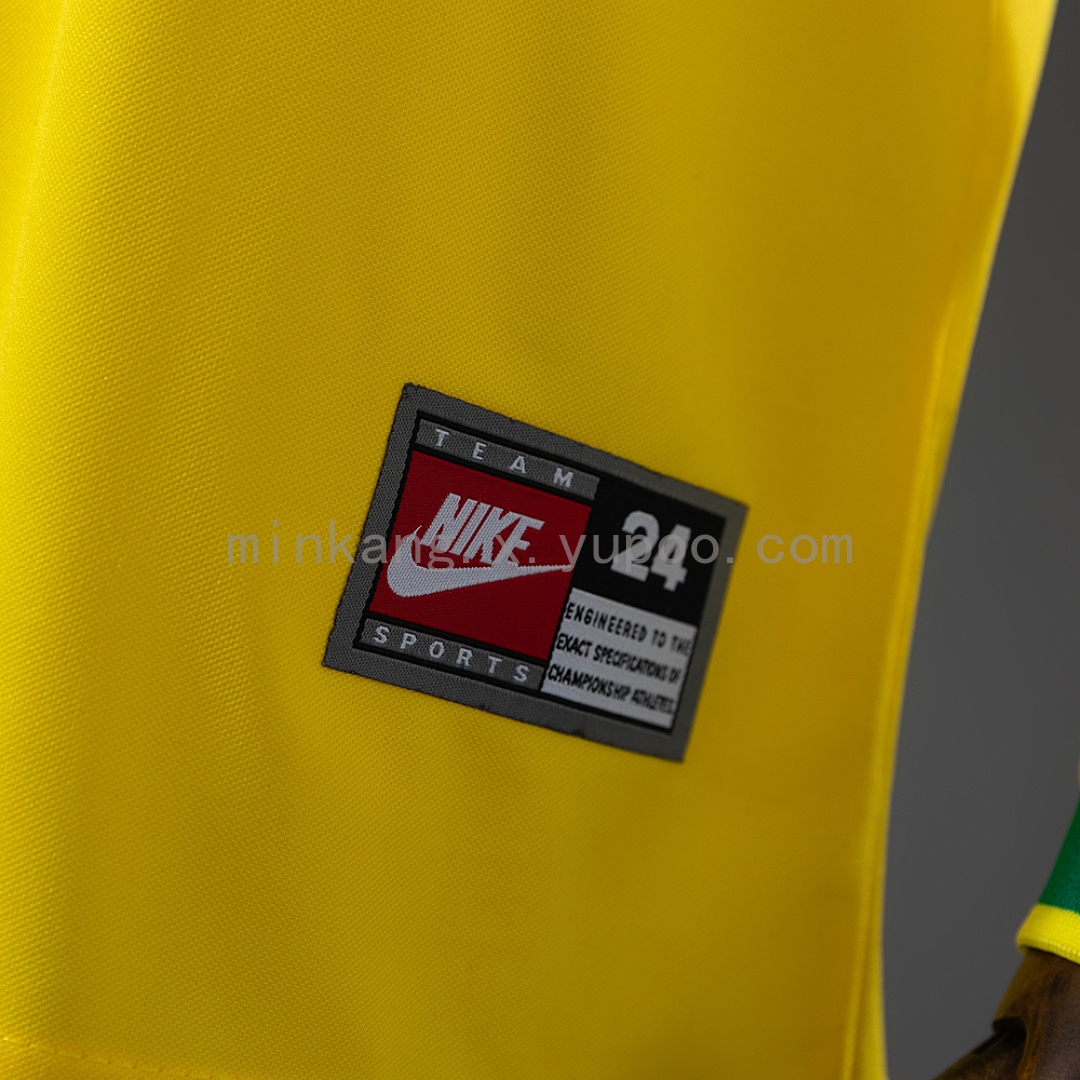 Brazil 1998 Home Retro Long Sleeve Kids Kit Jersey Size 16-28 11