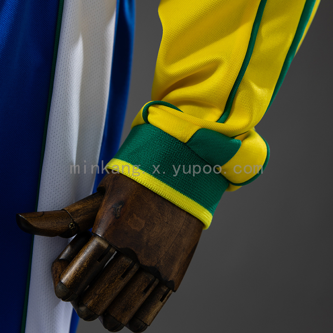 Brazil 1998 Home Retro Long Sleeve Kids Kit Jersey Size 16-28 5