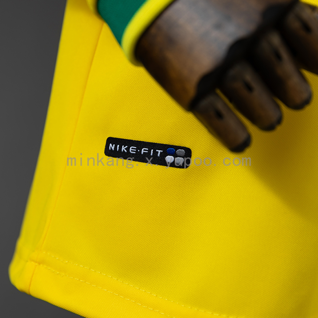 Brazil 1998 Home Retro Long Sleeve Kids Kit Jersey Size 16-28 10