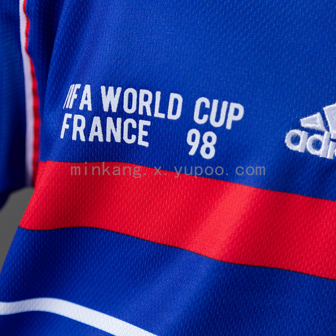 France 1998 Home Retro Long Sleeve Kids Kit Jersey Size 16-28 7
