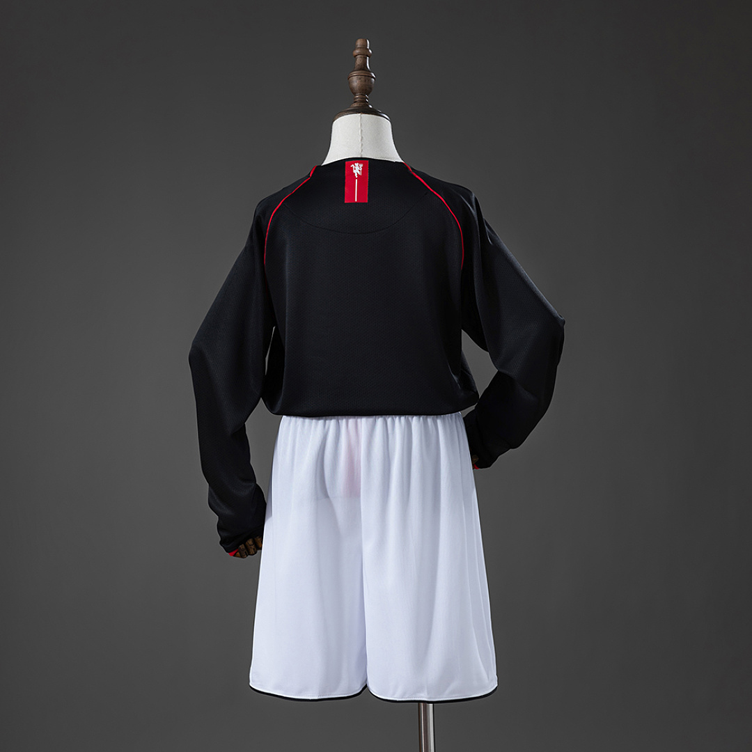 M-U 07/08 Away Retro Long Sleeve Kids Kit Jersey SIZE 16-28 2