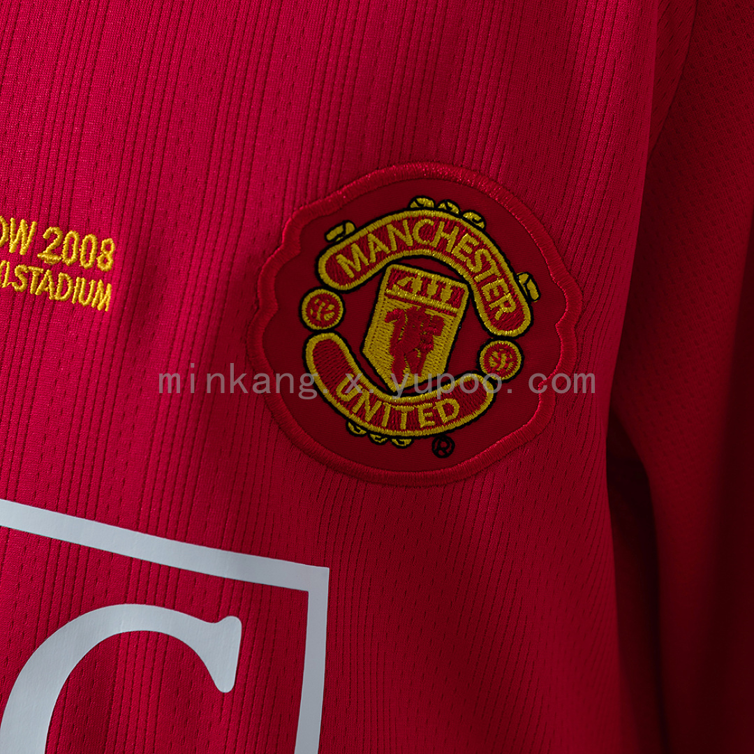 M-U 07/08 Home Retro Long Sleeve Kids Kit Jersey SIZE 16-28 9