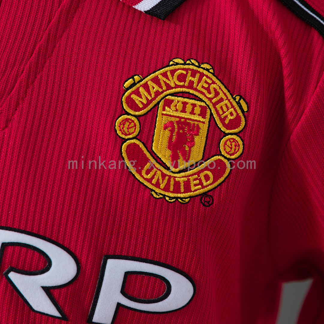M-U 98/99 Home Retro Long Sleeve Kids Kit Jersey SIZE 16-28 8