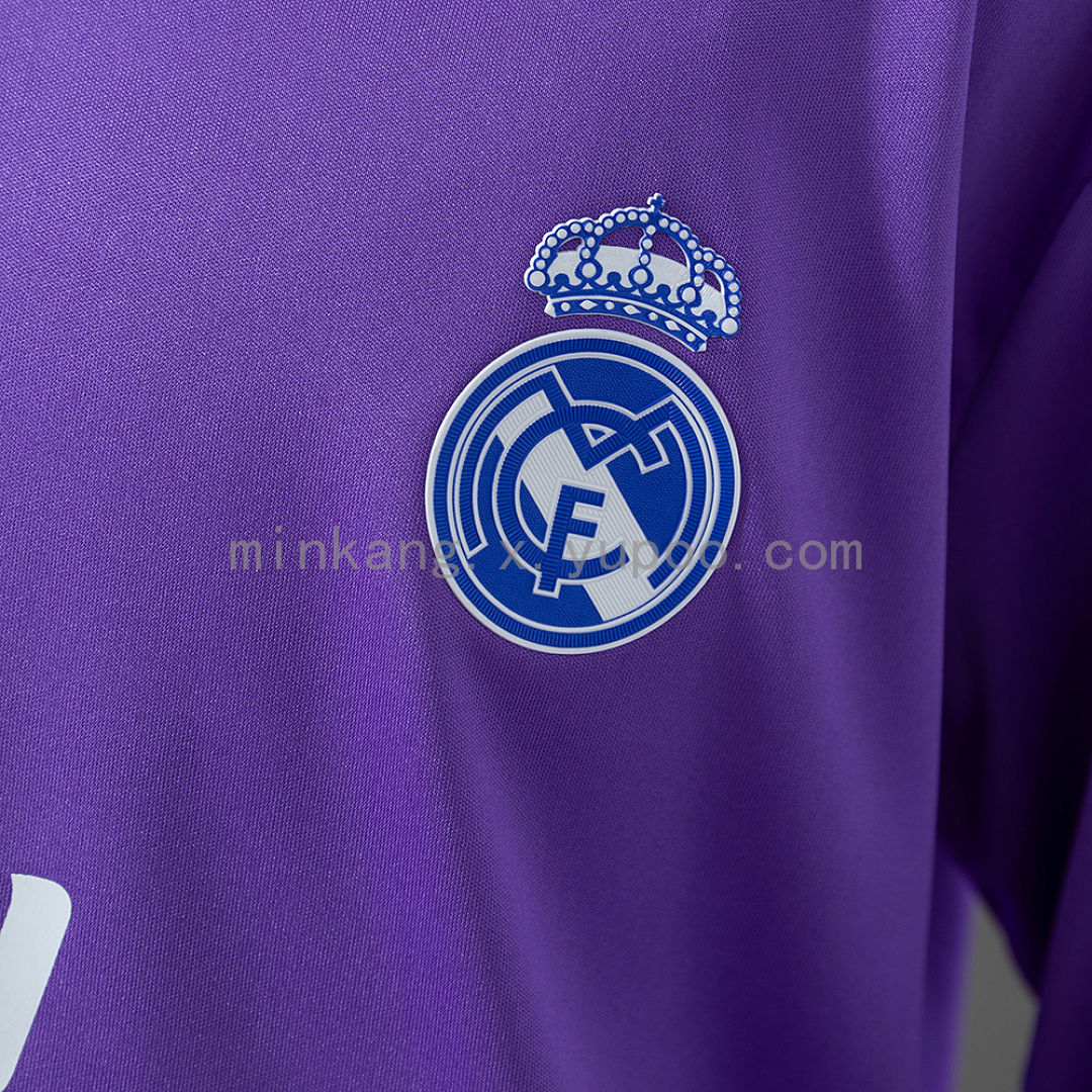 Real Madrid 16/17 Away Retro Long Sleeve Kids Kit Jersey SIZE 16-28 9