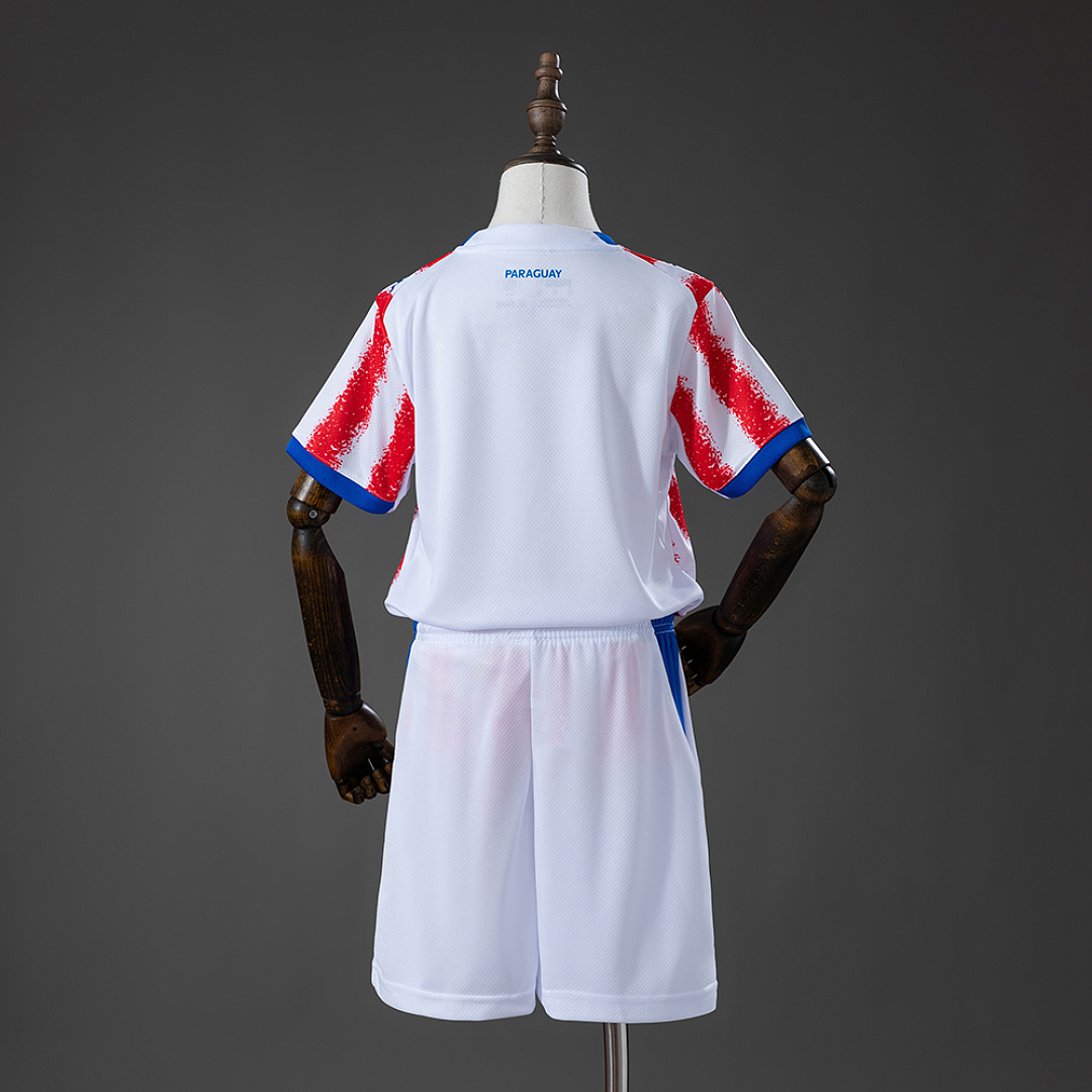 Paraguay 2026 Home Kids Kit Jersey Size 16-28 2