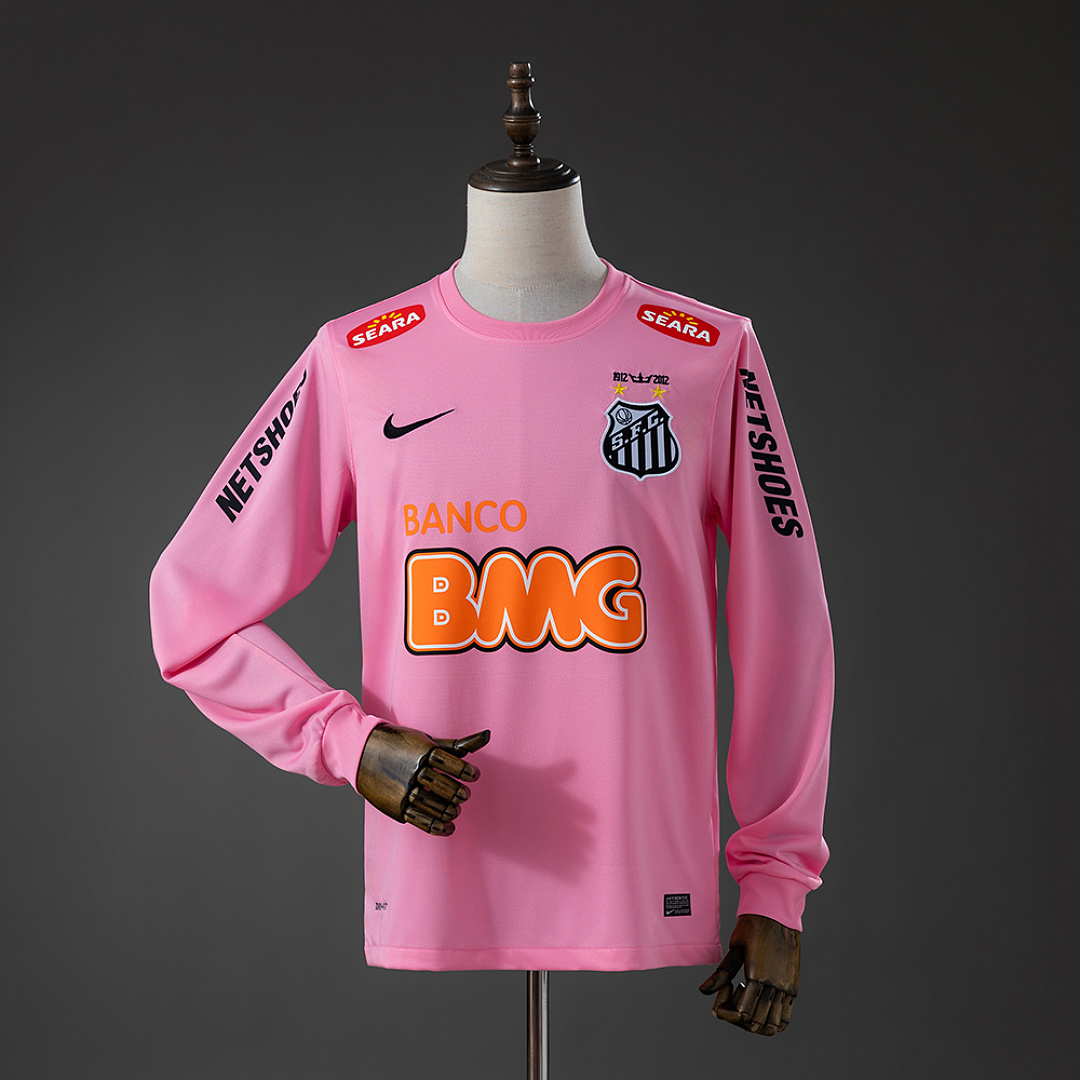 Santos 12/13 Retro Pink Long Sleeve Jersey S-XXL 3